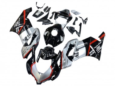 Argent Noir Brillant Rouge Bande Carénage Moto Honda CBR1000RR 2004-2005 Pas Chère