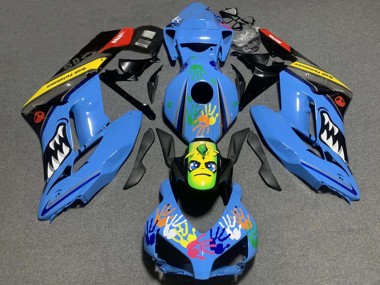 Bleu Jaune Noir Rouge Requin Carénages Moto Honda CBR1000RR 2004-2005 Pas Chère
