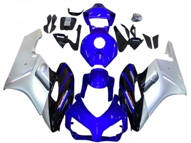 Argent Bleu Noir Brillant Carénage Moto Honda CBR1000RR 2004-2005 Pas Chère
