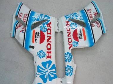 Blanc Bleu Neige Nastro Azzurro 46 Carénage Moto Honda CBR1000RR 2004-2005 Pas Chère