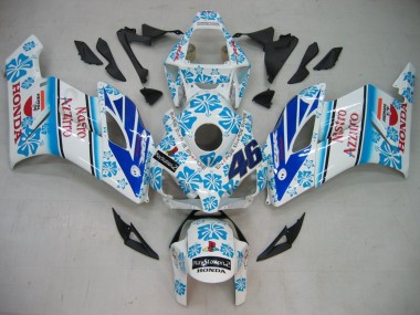 Blanc Bleu Neige Nastro Azzurro 46 Carénage Moto Honda CBR1000RR 2004-2005 Pas Chère