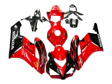 Rouge Noir Brillant Courses Carénage Moto Honda CBR1000RR 2004-2005 Pas Chère