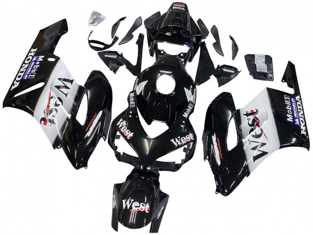 Noir Brillant Blanc West Carénage Moto Honda CBR1000RR 2004-2005
