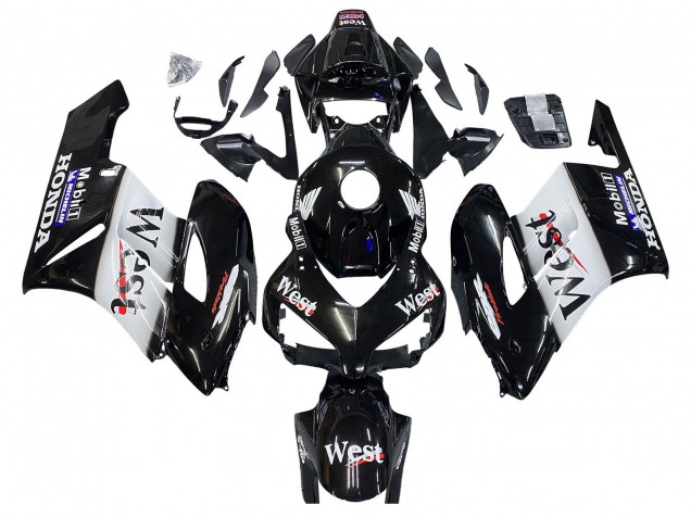 Noir Brillant Blanc West Carénage Moto Honda CBR1000RR 2004-2005