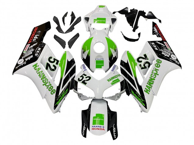 Blanc Vert Noir Brillant Hannspree 52 Carénage Moto Honda CBR1000RR 2004-2005