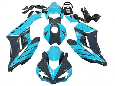 Bleu Clair Noir Brillant Carénage Moto Honda CBR1000RR 2004-2005 Pas Chère