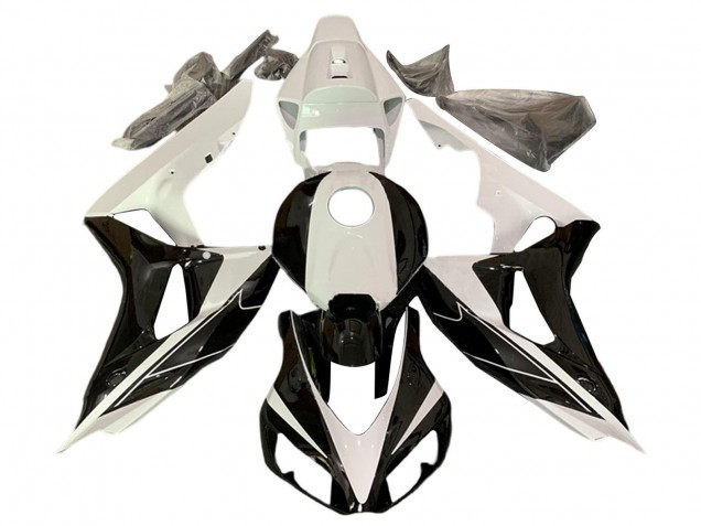 Blanc Perle Noir Brillant Carénage Moto Honda CBR1000RR 2006-2007