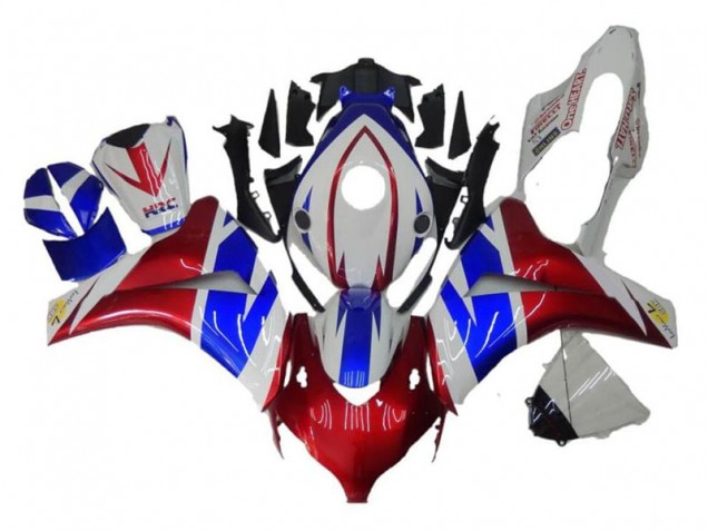 Blanc Rouge Bleu Carénage Moto Honda CBR1000RR 2008-2011