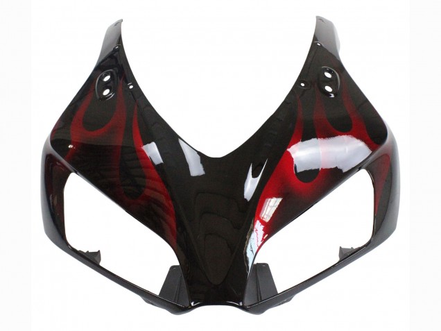 Noir Brillant Rouge Flamme Carénages Moto Honda CBR1000RR 2006-2007