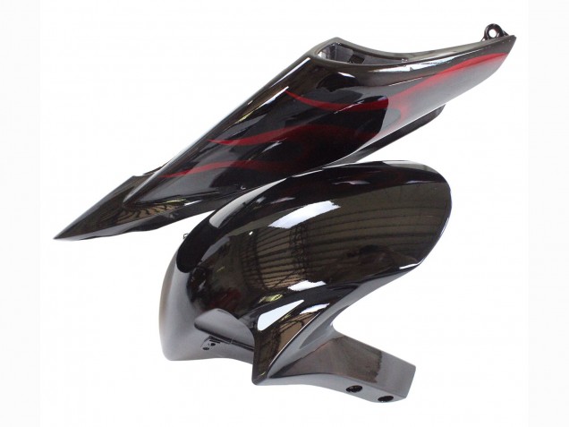 Noir Brillant Rouge Flamme Carénages Moto Honda CBR1000RR 2006-2007