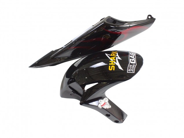 Noir Brillant Jaune Rouge Flamme Carénage Moto Honda CBR1000RR 2006-2007