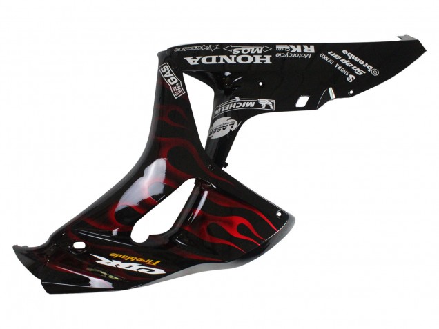 Noir Brillant Jaune Rouge Flamme Carénage Moto Honda CBR1000RR 2006-2007