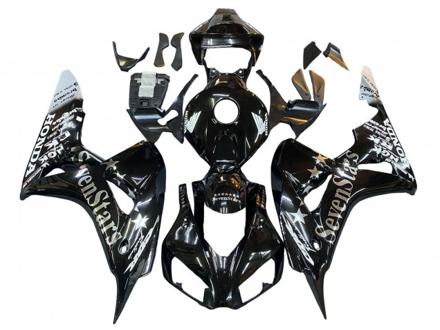 Noir Brillant Or SevenStars Carénage Moto Honda CBR1000RR 2006-2007