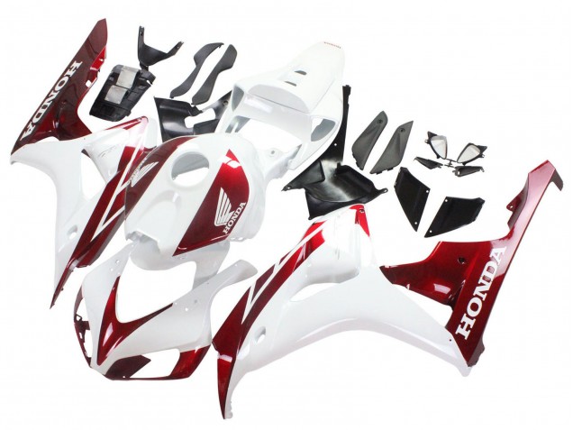 Blanc Rouge Carénage Moto Honda CBR1000RR 2006-2007