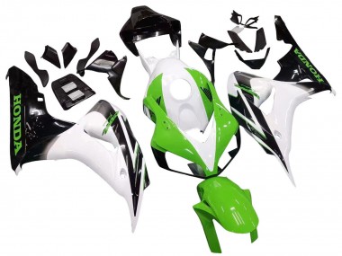 Blanc Vert Noir Brillant Carénages Moto Honda CBR1000RR 2006-2007 Pas Chère