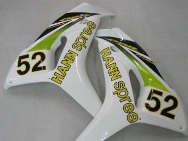 Blanc Vert Noir Brillant Hannspree 52 Carénage Moto Honda CBR1000RR 2006-2007 Pas Chère