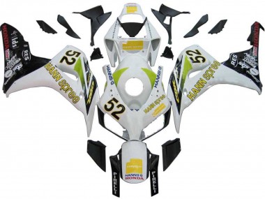 Blanc Vert Noir Brillant Hannspree 52 Carénage Moto Honda CBR1000RR 2006-2007 Pas Chère