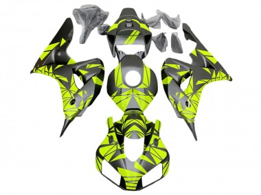 Fluorescent Vert Noir Mat Carénage Moto Honda CBR1000RR 2006-2007 Pas Chère