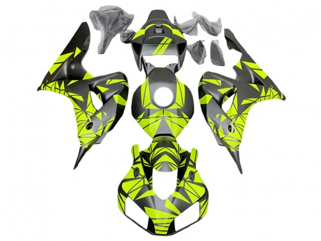 Fluorescent Vert Noir Mat Carénage Moto Honda CBR1000RR 2006-2007