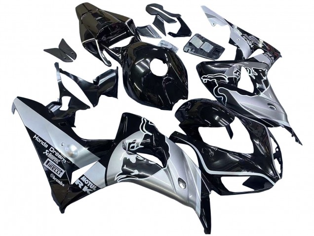 Argent Noir Brillant Red Bull Carénage Moto Honda CBR1000RR 2006-2007