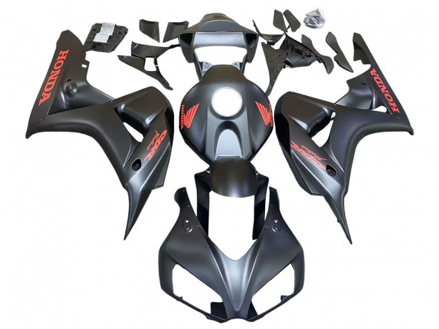 Noir Mat Rouge Décalque Carénage Moto Honda CBR1000RR 2006-2007