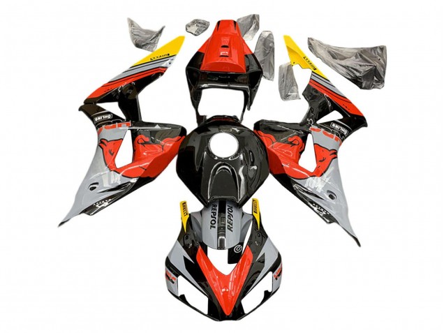 Nardo Gris Rouge Jaune Noir Brillant Red Bull Repsol HRC Carénage Moto Honda CBR1000RR 2006-2007