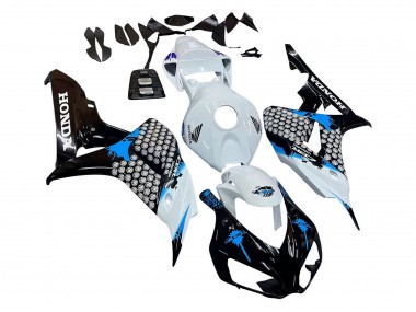 Blanc Bleu Noir Brillant Carénages Moto Honda CBR1000RR 2006-2007 Pas Chère