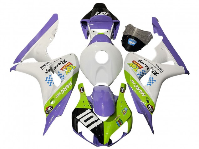 Blanc Violet Vert Noir Brillant Carénage Moto Honda CBR1000RR 2006-2007