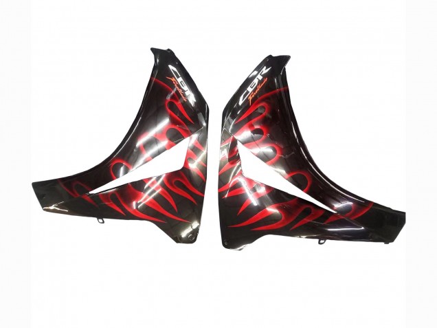 Noir Brillant Rouge Flamme Carénages Moto Honda CBR1000RR 2008-2011