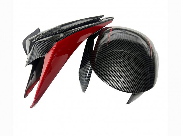 Noir Fibre de Carbone Rouge Carénage Moto Honda CBR1000RR 2008-2011