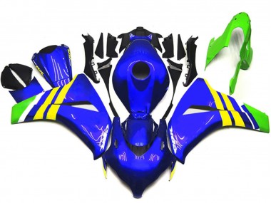 Bleu Jaune Blanc Vert Carénage Moto Honda CBR1000RR 2008-2011 Pas Chère