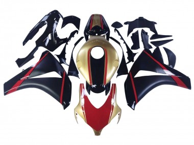 Or Rouge Noir Brillant Carénage Moto Honda CBR1000RR 2008-2011 Pas Chère