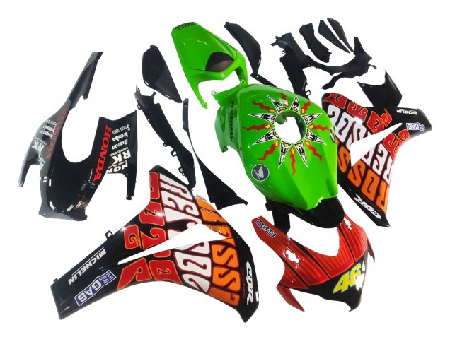 Vert Orange Noir Brillant Rossi Michelin 46 Carénage Moto Honda CBR1000RR 2008-2011
