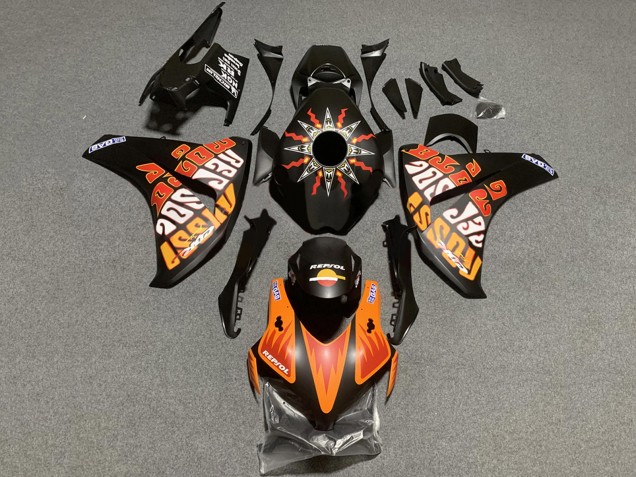 Noir Mat Orange Repsol Rossi Carénage Moto Honda CBR1000RR 2008-2011
