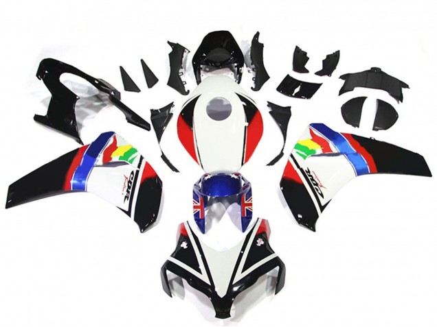 Blanc Rouge Bleu Noir Brillant Étoile Carénage Moto Honda CBR1000RR 2008-2011
