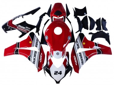 Blanc Rouge Noir Brillant Courses 24 Carénage Moto Honda CBR1000RR 2008-2011 Pas Chère