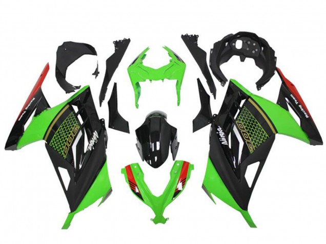 Vert Rouge Noir Rayon de Miel Carénage Moto Kawasaki Ninja 300 EX300R 2013-2024