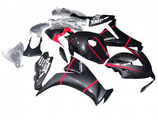 Noir Fibre de Carbone Rouge Carénage Moto Honda CBR1000RR 2012-2016