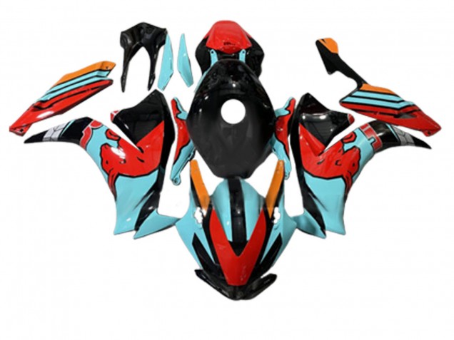 Rouge Bleu Clair Noir Brillant Carénage Moto Honda CBR1000RR 2012-2016