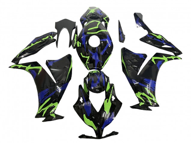 Vert Bleu Noir Brillant Carénage Moto Honda CBR1000RR 2012-2016