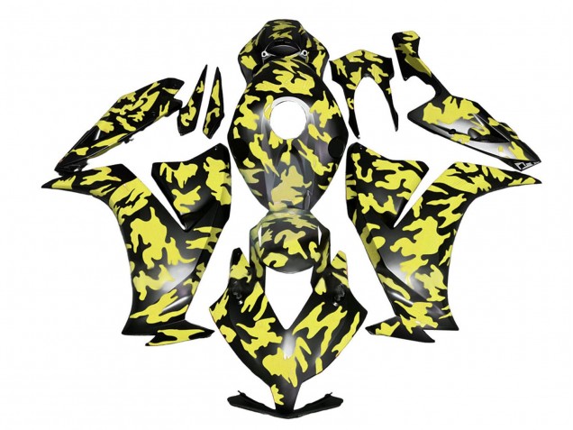 Jaune Gris Noir Camouflage Carénage Moto Honda CBR1000RR 2012-2016