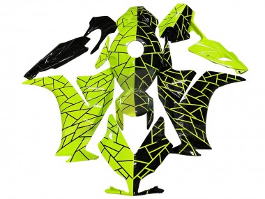 Fluorescent Vert Noir Brillant Carénage Moto Honda CBR1000RR 2012-2016 Pas Chère
