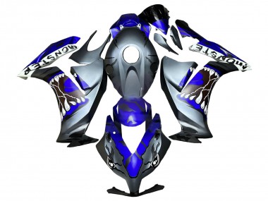 Bleu Gris Noir Mat Requin Carénage Moto Honda CBR1000RR 2012-2016 Pas Chère