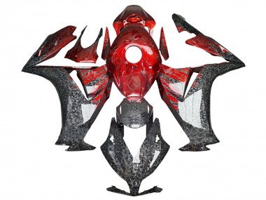 Rouge Noir Fibre de Carbone Forgée Carénage Moto Honda CBR1000RR 2012-2016 Pas Chère