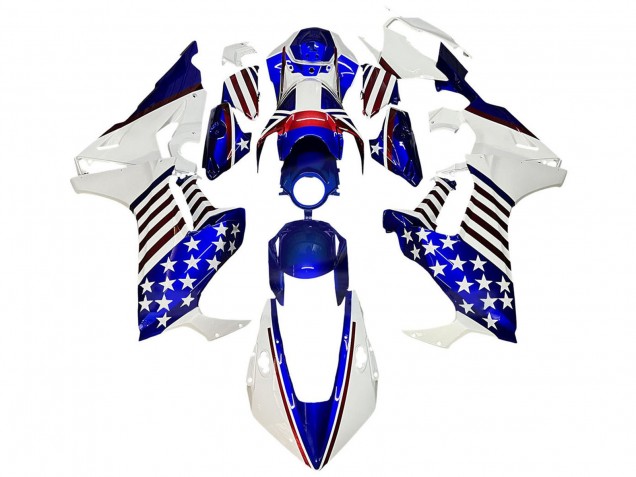 Blanc Bleu Rouge Étoile Carénage Moto Honda CBR1000RR 2017-2023