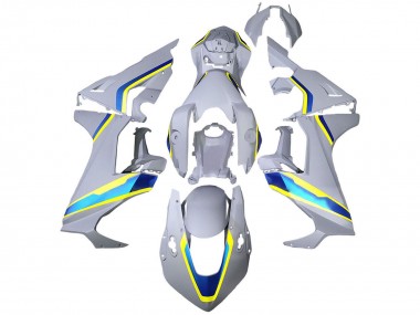 Blanc Bleu Jaune Carénage Moto Honda CBR1000RR 2017-2023 Pas Chère