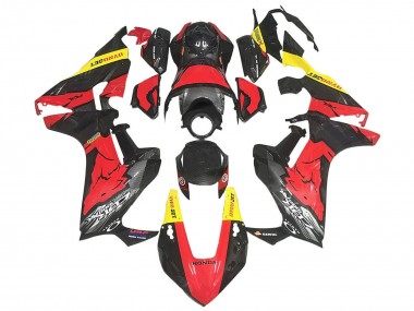 Rouge Jaune Noir Fibre de Carbone Carénage Moto Honda CBR1000RR 2017-2023 Pas Chère