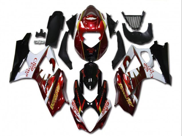 Rouge Blanc Noir Corona Carénage Moto Suzuki GSXR 1000 2007-2008
