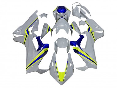 Blanc Jaune Bleu Carénage Moto Honda CBR1000RR 2017-2023 Pas Chère