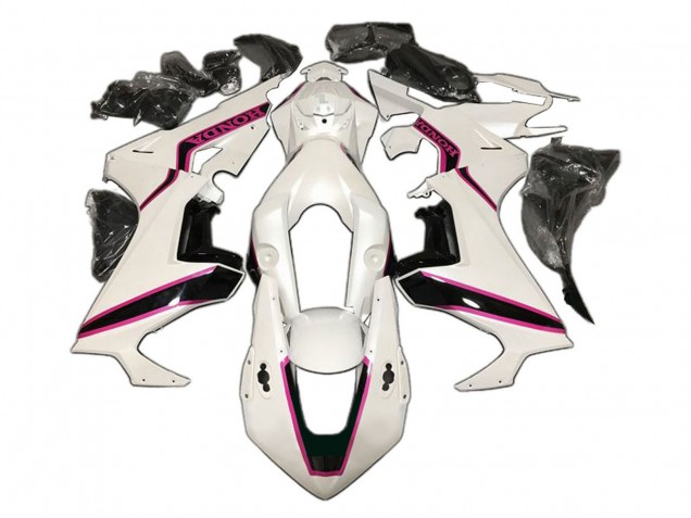Blanc Rose Noir Brillant Carénages Moto Honda CBR1000RR 2017-2023